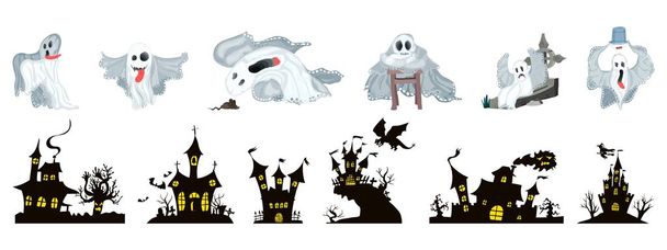 Uma seleção de Halloween. fantasmas e castelos
 - Foto, Imagem