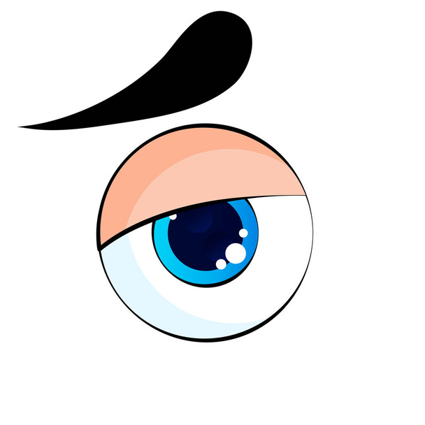 Colorful Cartoon Funny Eyes. Vector Isolated illustration on white background - Διάνυσμα, εικόνα