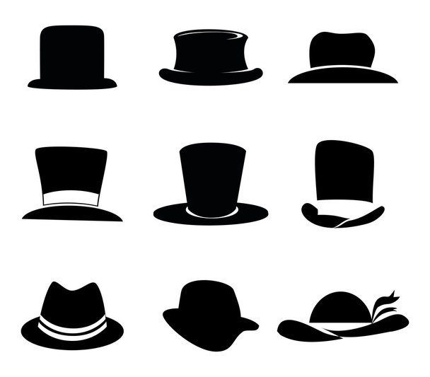 hats icons - Vector, Image