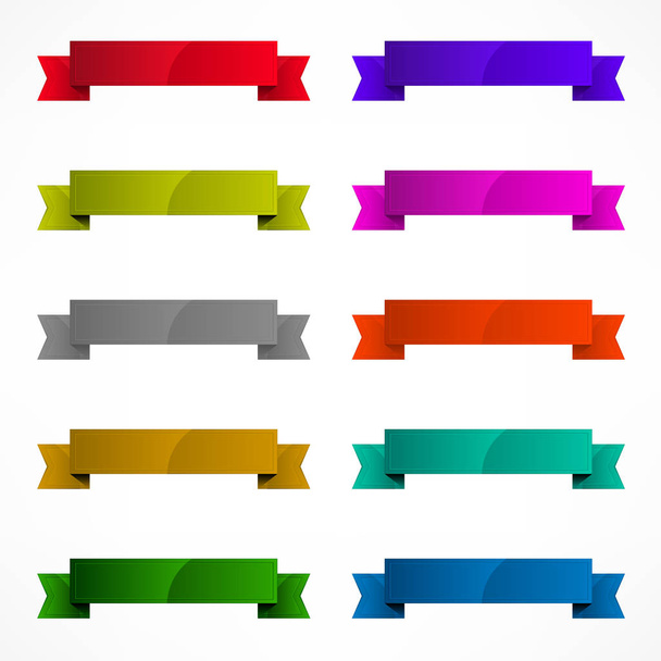 Set of color ribbons on white - Vektori, kuva