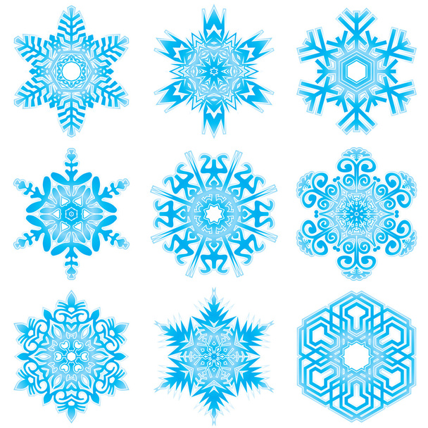 Set de copos de nieve
 - Vector, Imagen
