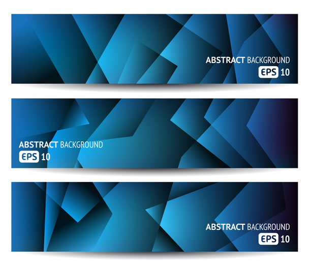 Три синих абстрактных баннера
 - Вектор,изображение