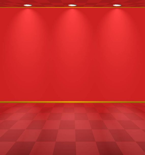 Red lightened room - Vector, Image