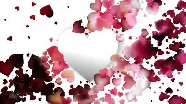 ハートの背景とフルフレームベクトルイラスト2月14日バレンタインカード - ベクター画像
