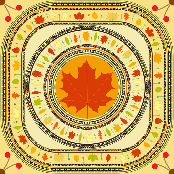 Φθινόπωρο χρώματα αδιάλειπτη μοτίβο, πολύχρωμο χαλί από πεσμένα φύλλα και γρασίδι - Διάνυσμα, εικόνα