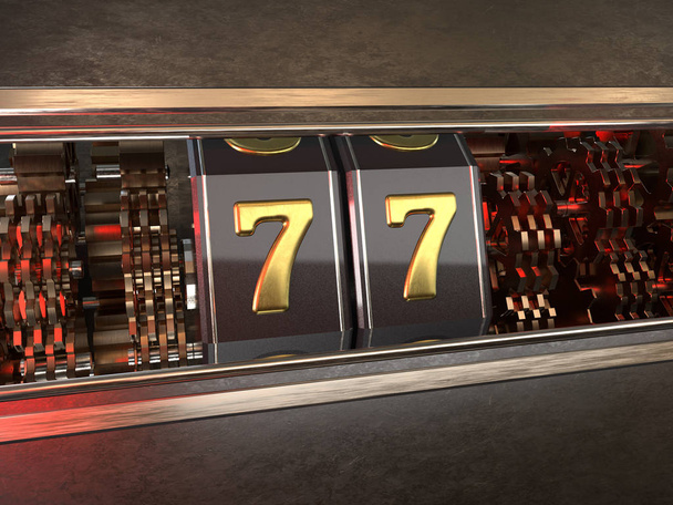 number 77 style of slot machine - Photo, Image