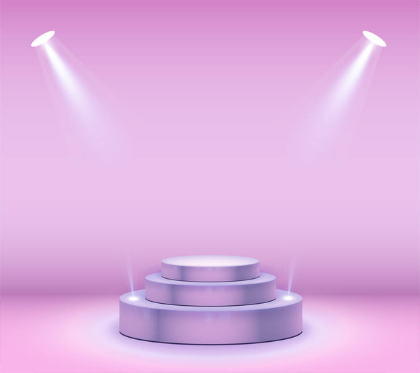 Stage podium with lighting - Vector, Image