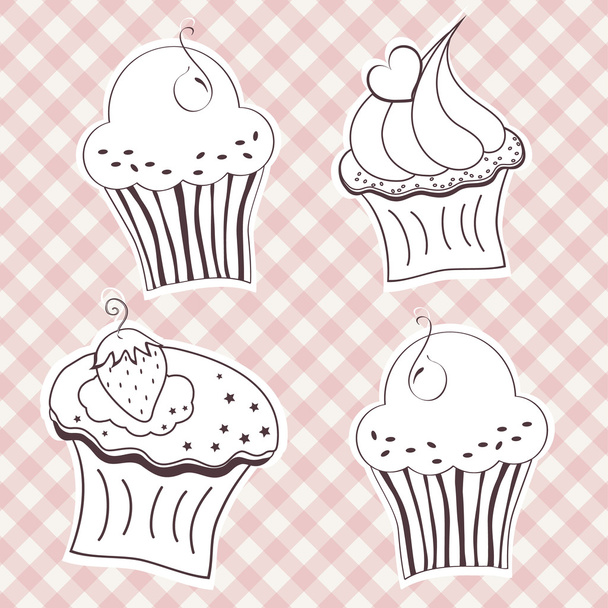 Creamy cupcake - Вектор,изображение