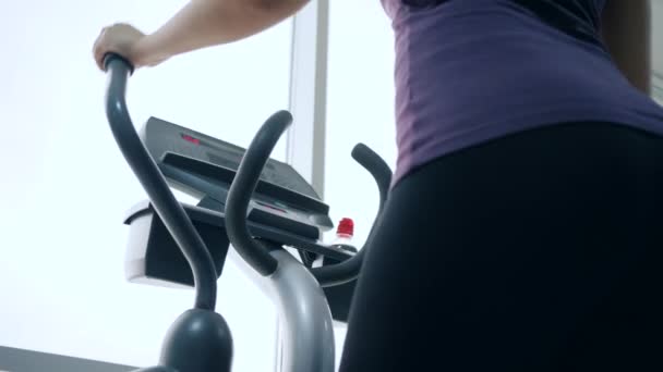 sports girl engaged in fitness, women ass close-up - Felvétel, videó