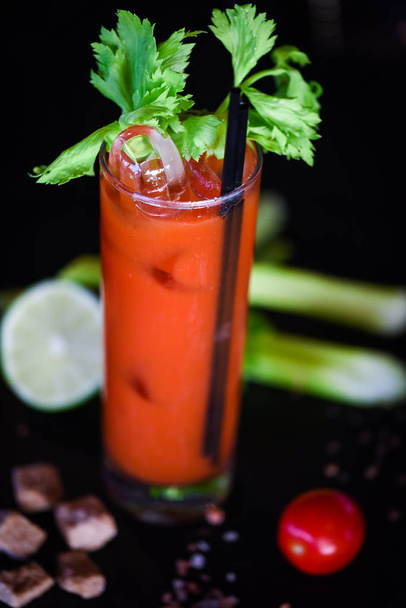 bloody mary cocktail with fresh ingredients  - Photo, Image