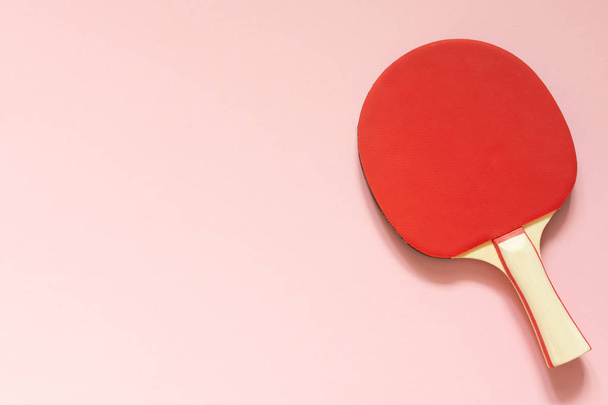 Red tennis ping pong racket isolated - Photo, Image