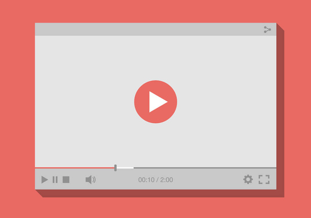 video player interface, mock-up for web and mobile apps. Flat style. Vector illustration, EPS10. - Vector, Image