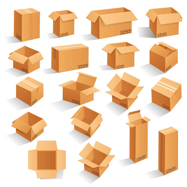 набір макетів картонної коробки
 - Вектор, зображення