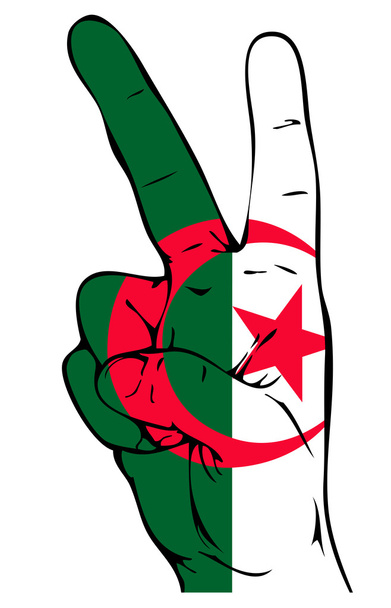 Signo de paz de la bandera argelina
 - Vector, imagen