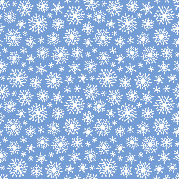 Patrón de garabato sin costuras de Navidad con copos de nieve
 - Vector, Imagen
