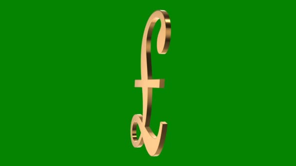 Символ "Золотой британский фунт", краткое обозначение названия единицы валюты, вращается на зеленом фоне
 - Кадры, видео