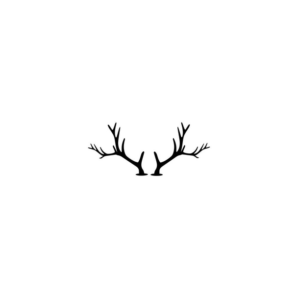 Cornamenta de ciervo cuerno ilustración logotipo vector plantilla
 - Foto, Imagen