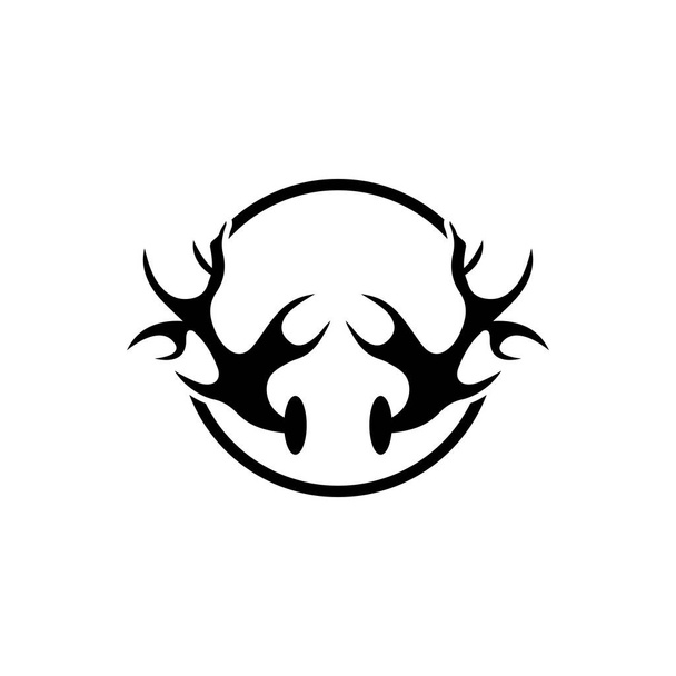 Deer antler horn ilustration logo vector template - 写真・画像