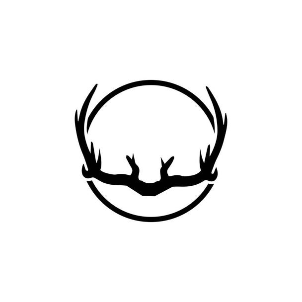 Cornamenta de ciervo cuerno ilustración logotipo vector plantilla
 - Foto, Imagen