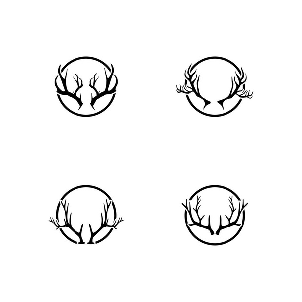 Cornamenta de ciervo cuerno ilustración logotipo vector plantilla
 - Foto, imagen