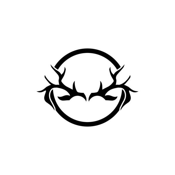 Szarvas agancs szarv illusztráció logó vektor sablon - Fotó, kép