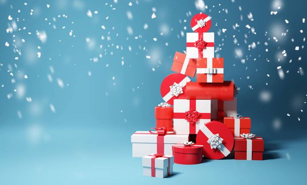 Christmas Presents and Snowfall - Valokuva, kuva