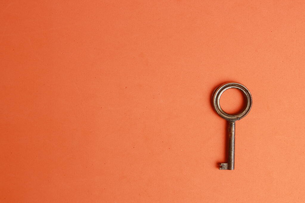 old closet key in color background - Photo, Image