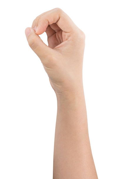 διάφορες χειρονομίες και το σημάδι του χεριού της γυναίκας απομονώνονται σε λευκό φόντο με ψαλίδισμα διαδρομή. - Φωτογραφία, εικόνα