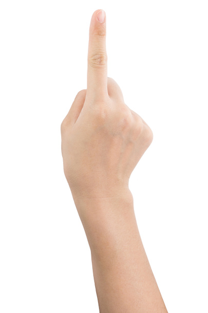 verschiedene Gesten und Handzeichen der Frau isoliert auf weißem Hintergrund mit Clipping-Pfad. - Foto, Bild