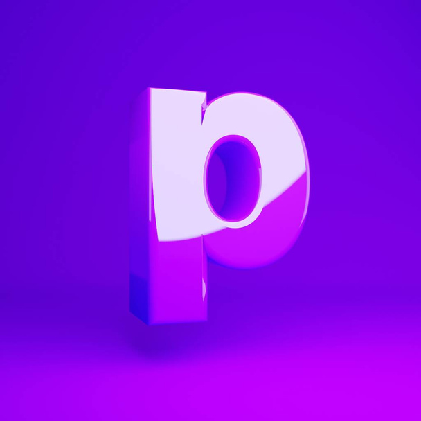 Fényes lila levél P kisbetűs lila matt háttér - Fotó, kép