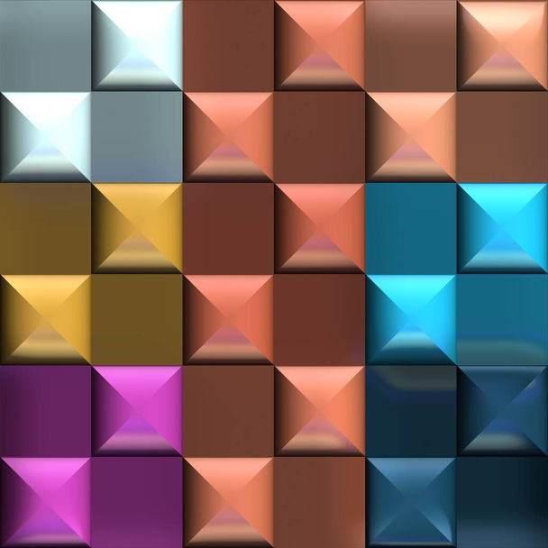  3D render seamless polished pattern background tile - Photo, Image