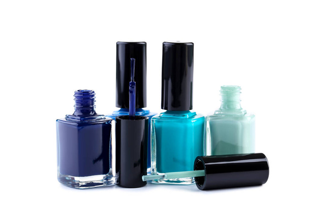 Nail polish bottles isolated on white background - Zdjęcie, obraz