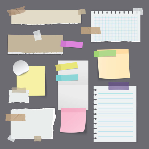 Adesivos de papel ou nota pegajosa, memorando amarelo
 - Vetor, Imagem