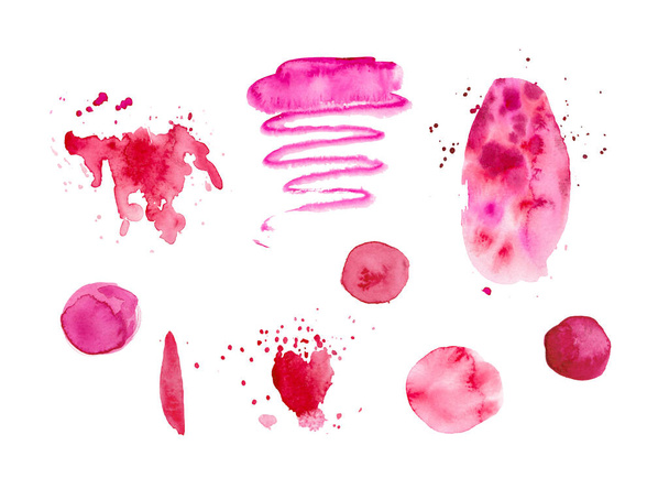 Набір рожевих акварельних текстур для Дня святого Валентина. Круги - Фото, зображення