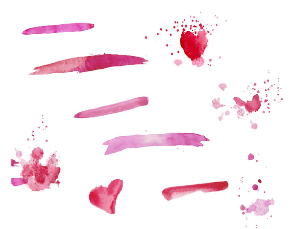 Набор розовых акварельных текстур ко Дню святого Валентина. Круги
 - Фото, изображение