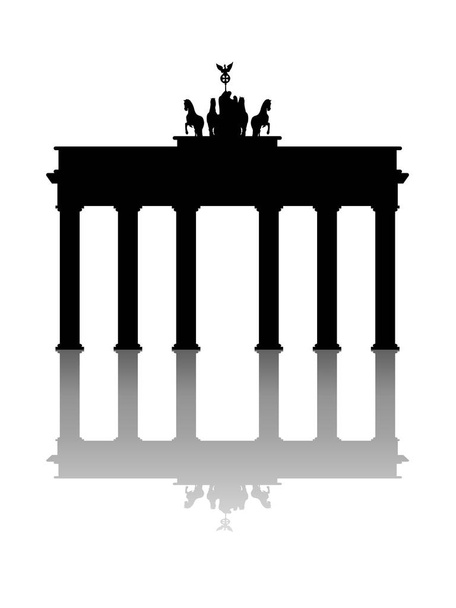 Символ Бранденбурзьких воріт у Берліні на білому тлі.  - Вектор, зображення