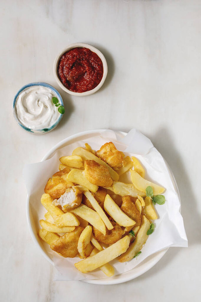 Classic fish and chips - Photo, image
