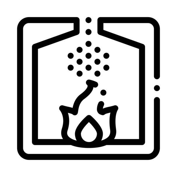 Заводской процесс горения Металлургическая иконка Векторная Иллюстрация
 - Вектор,изображение