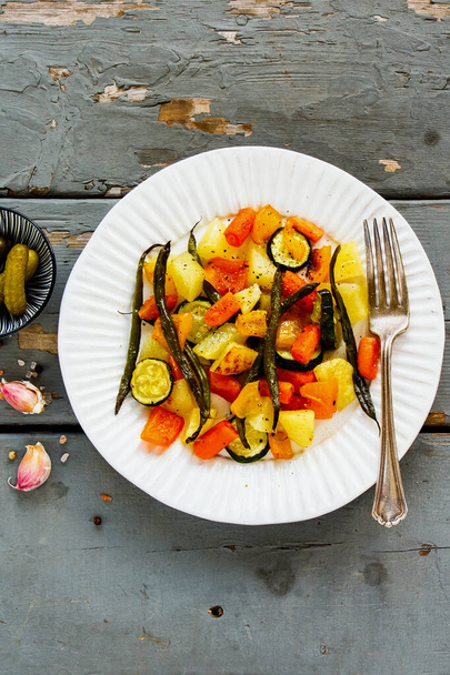 Fried vegetables in plate - Photo, Image