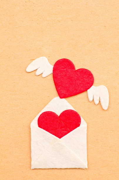 αγάπη καρδιά σε αρχαία χαρτί φόντο - Φωτογραφία, εικόνα