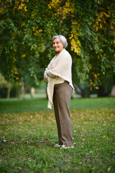 Senior lady on nature - Фото, изображение