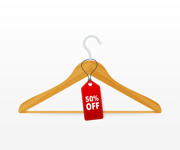 hangers with sale on white background. Vector stock illustration. - Vector, Image