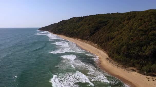 Karadeniz'in güzel plajına drone manzarası. Plaj Irakli - Video, Çekim