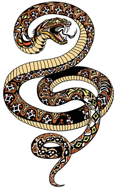 tatuaż wąż zagniewany - Wektor, obraz