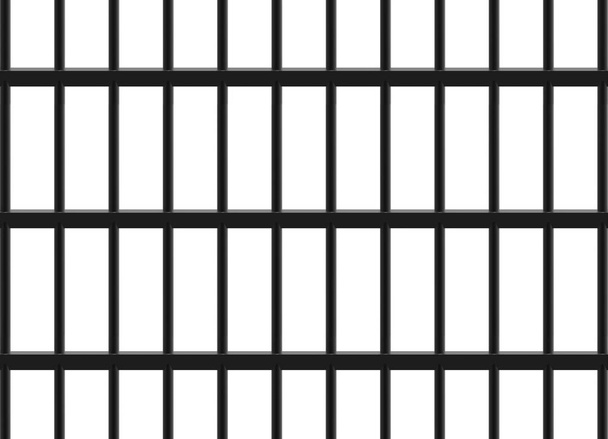 3d απόδοση. Μαύρη μεταλλική πόρτα κλουβιού σε λευκό φόντο. - Φωτογραφία, εικόνα