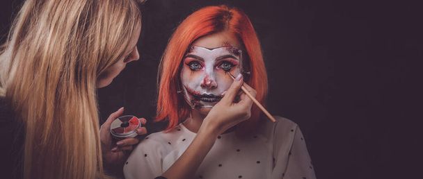Макияж создает страшное искусство для Хэллоуина
 - Фото, изображение