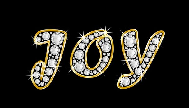η χαρά όνομα όλυρα bling διαμαντιών, με λαμπρό, λαμπρό χρυσό πλαίσιο - Φωτογραφία, εικόνα