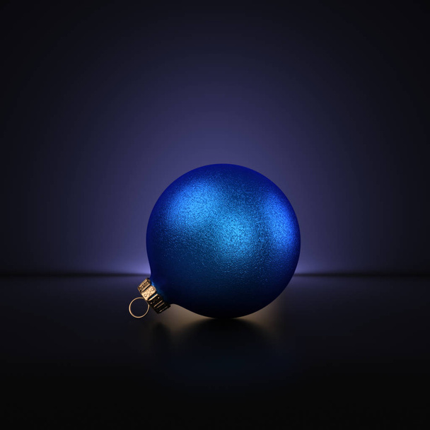 3D Rendering Blue Christmas Ball - Фото, изображение