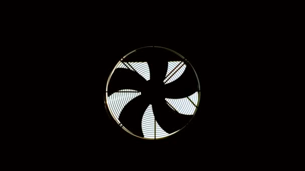A hood with a fan is installed in a dark room. The blades are spinning - Footage, Video