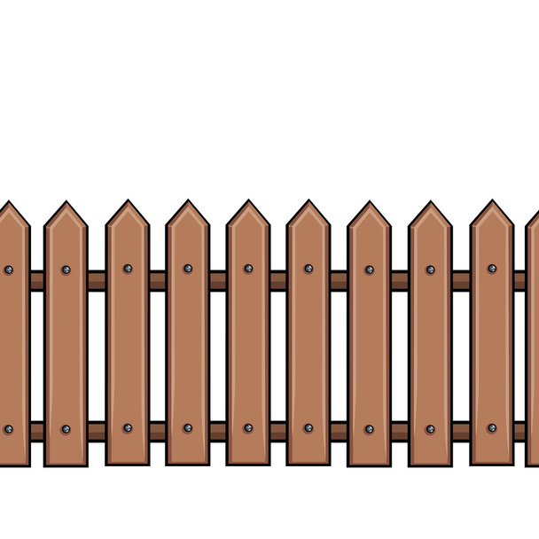 Vector seamless cartoon brown fence - Vector, Image